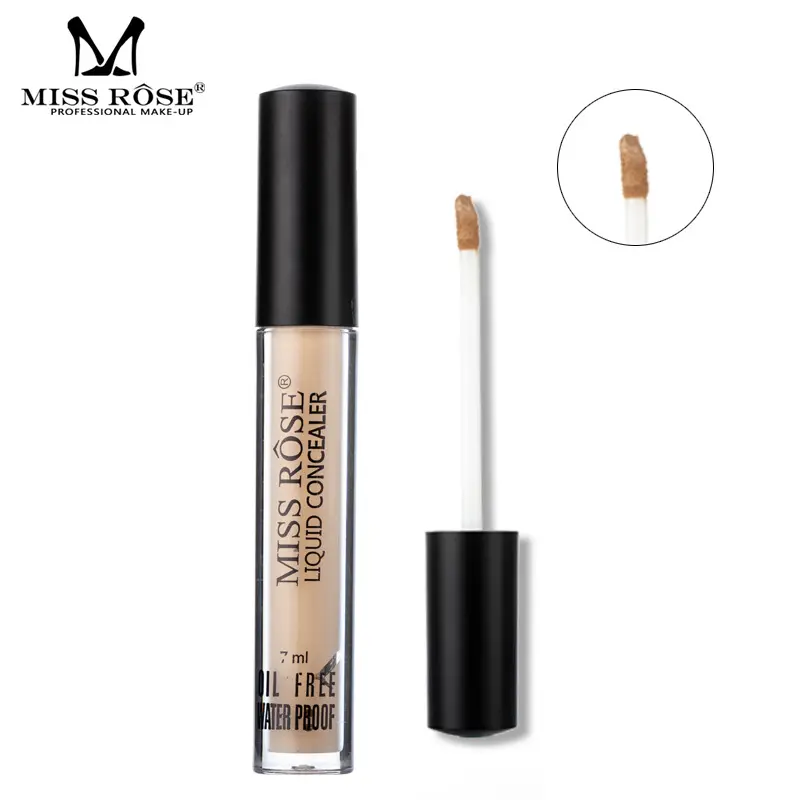 MISS ROSE Korektor Concealer Wajah Mini, Korektor Concealer Wajah 7Ml Dasar Krem, Penutup Cairan Noda, Lingkaran Hitam, Modifikasi Warna Kulit 6 Warna