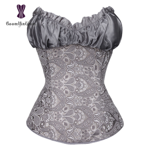 Apricot của phụ nữ ren lên xương cộng với kích thước áo nịt ngực và bustiers sexy Shapewear satin Phục Hưng hàng đầu đám cưới cô dâu korsett - Product Image 4