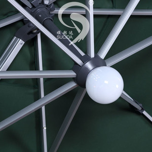 Loisirs de plein air 360 degrés Rotation solaire LED lumières Parasol parapluie romain - Product Image 4