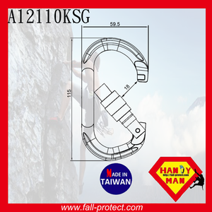 Mosquetón de Aluminio de Alta Resistencia Tipo O de 25 kN para Escalada en Roca y Rescate - Product Image 3