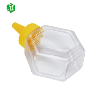 2022 New Design Hexagon Shape Clear Plastic 500g Honey Squeeze Bottle