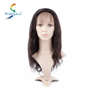 Pengiriman Cepat Semua Tekstur Rambut Manusia 360 Renda Frontal Wig Body Wave untuk WANITA HITAM