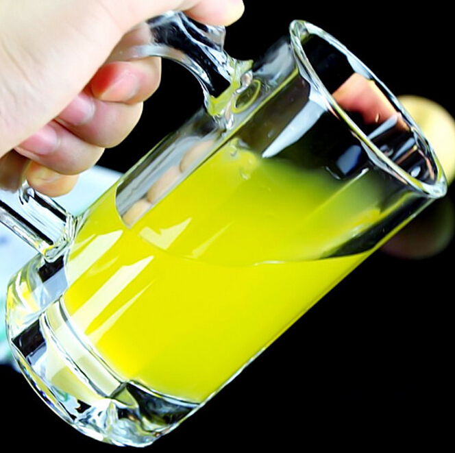 Wholesale Custom round thick bottom beer glass mug