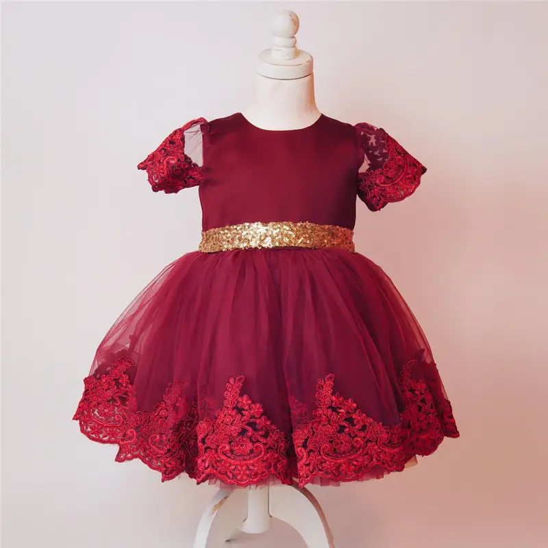 Hao Baby 2022 New Children Lace With Bow And Wholesale Kid Girl Flower Dresses