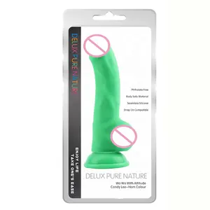 流行 8.5 在绿色邻苯二甲酸盐免费无缝硅胶表带兼容现实人造假阳具成人性玩具