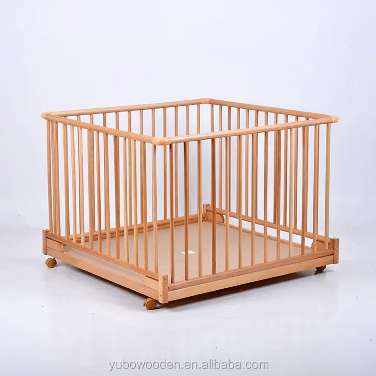 4 panel Houten vouwen Kinderen Spelen Centrum Yard verstelbare Baby Box bed agent