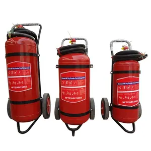 De alta calidad de 25 kg 30 kg 50 kg carro ruedas montado dcp abc seco polvo químico fuego extintor