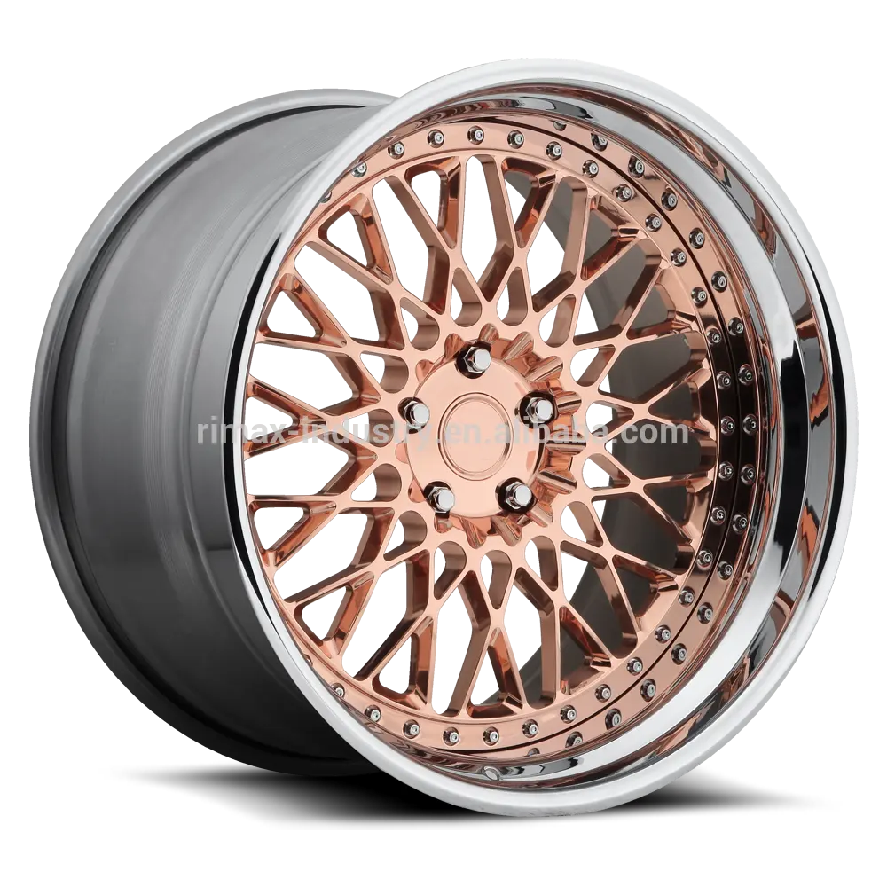 Custom Gesmede Velgen Velgen Roségoud En Chroom 2Pc Monoblock Gesmeed Wiel Voor Luxe Auto 'S