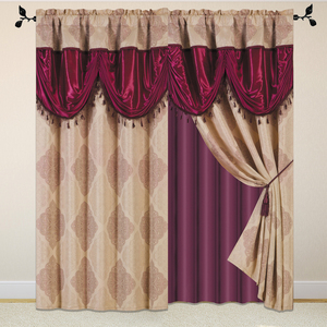 2 Chiếc Rèm Diềm Sang Trọng Có Thêm Diềm Trang Trí Và Mặt Sau - Product Image 1