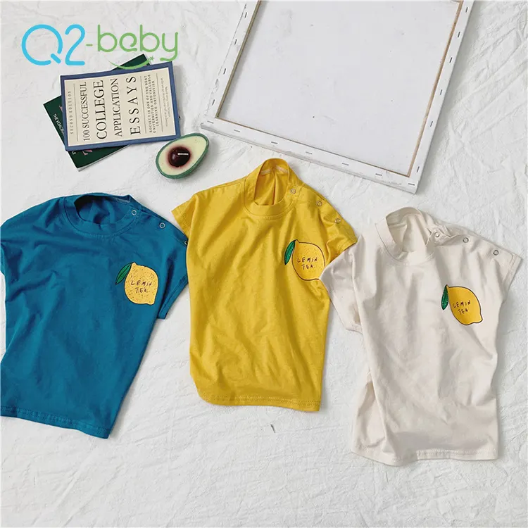Q2-baby Unisex Infant Shirts Solid Color Baby Girls Boy Short Sleeve T Shirt