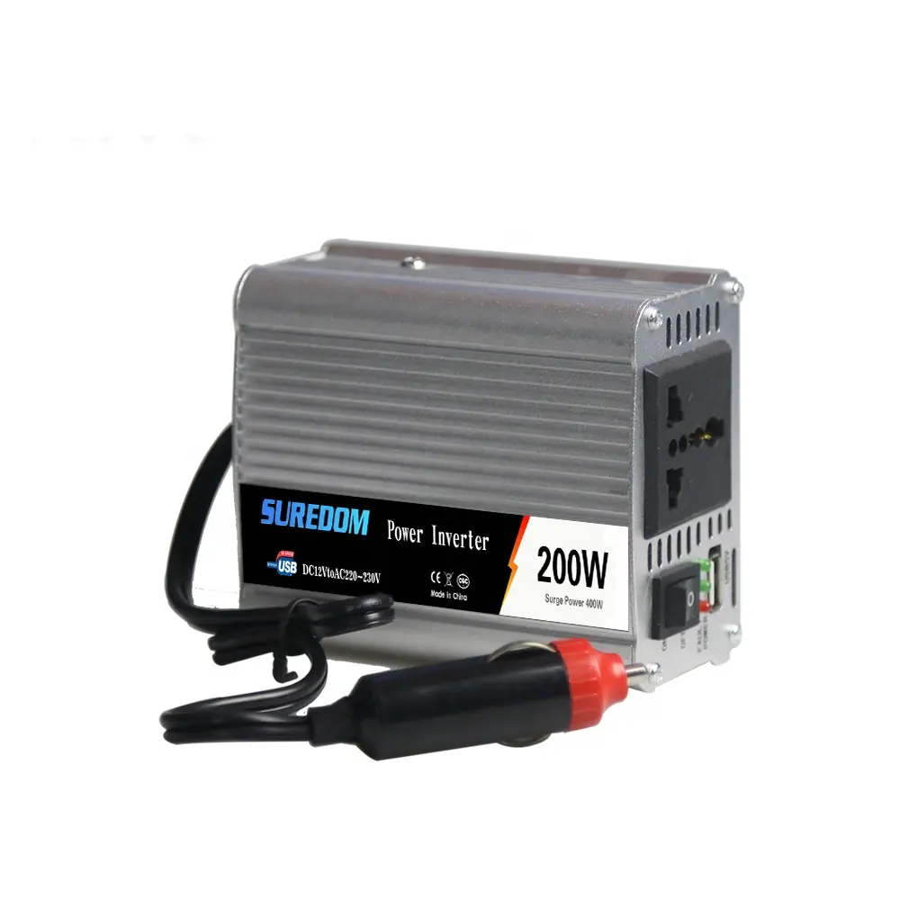 Suredom Car 200W 12V DC AC110V 220V mico power inverter converter 1 USB