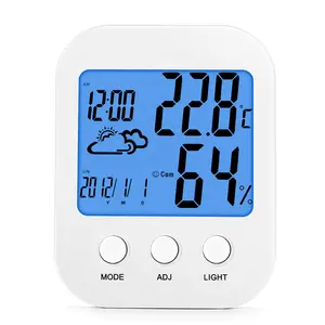 Mestek — hygromètre numérique haute définition, grand écran, thermomètre multi-hygromètre MAX / MIN avec alarme