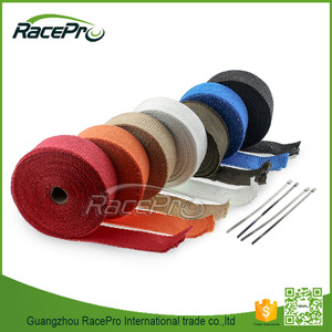 RACEPRO Universal Motorcycle Fiberglass <strong>Exhaust</strong> Header Pipe Heat Wrap <strong>Tape</strong> W/ 5 Steel Ties - Product Image 2