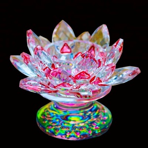 Pujiang Commerci All'ingrosso Nizza Disegni di Cristallo di Loto di Vetro Supporto di Candela di Cristallo Supporto di Candela Votiva Per La Decorazione - Product Image 2