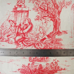 Tissu de toile de polyester de coton d'impression de poly art TC de conception de croquis de style mythologique occidental - Product Image 5