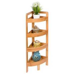 Venta al por mayor a casa triángulo de 4 niveles ducha Rack de almacenamiento de madera de baño de bambú estante de la esquina - Product Image 2