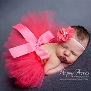 Groothandel Hot Selling Baby Fotografie Props Pasgeboren Baby Meisje Foto Props Prinses Outfit Tutu Rok Met Hoofdband