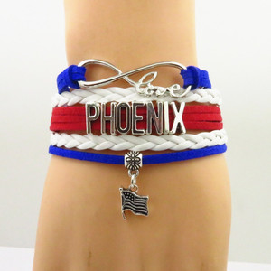 Braccialetto dell'Infinito con Charm a Cuore, Bandiere di Haiti, Ucraina, Fenice, Yemen, Africa, Albania, Messico, Braccialetti dell'Amore per la Mia Patria - Product Image 3
