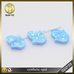 Fascino pietre sintetiche blue <span class=keywords><strong>opal</strong></span> hamsa/mano forma opale perle prezzo - Product Image 6