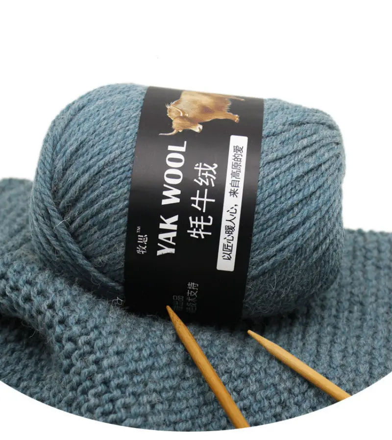 COOMAMUU 3 mm laine de Yak de qualité fine mélangée fil épais adapté au tricot à la main écharpe chapeau pardessus peigné fil au Crochet