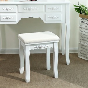 Tabouret de coiffeuse blanc <span class=keywords><strong>baroque</strong></span> rembourré pour coiffeuse - Product Image 2