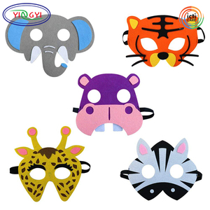 B799 Rừng Cảm Thấy Động Vật Mặt Nạ Trẻ Em Halloween Bên Tùy Chỉnh Nguồn Cung Cấp Trang Phục Ngựa Vằn Hổ Voi Hươu Cao Cổ Hippo Đồ Chơi Halloween Mặt Nạ - Product Image 5