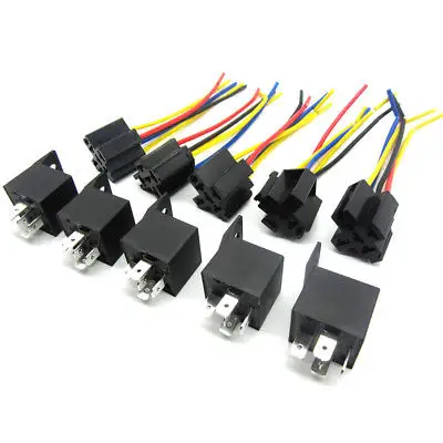 40A 5 pin relay 12V auto relay with 5 wires socket automotive wire cable assembly for car
