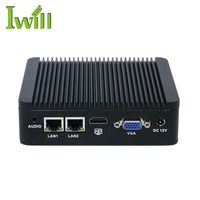 Mini ordinateur industriel N3 Barebone Intel Celeron J1900 Quad Core Linux Mini PC Fanless 2 LAN 6 USB