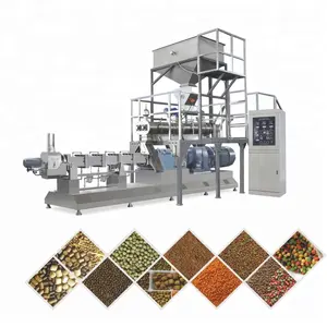 Grote output twin schroef extruder petfood machines drijvende visvoer machine prijs