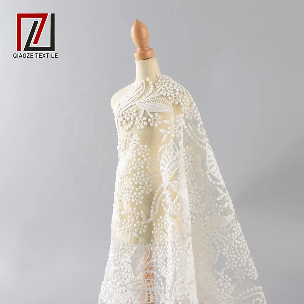 Hot - selling net fabric embroidery design high - grade dresslace lace fabric embroidery wholesale bridal fabrics