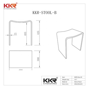 Black Acrylic <strong>Bathroom</strong> Shower Vanity Chair <strong>Bathroom</strong> <strong>Stool</strong> - Product Image 6