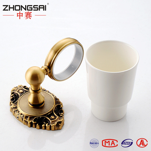 Real lavabo latón antiguo baño sola pared taza vaso - Product Image 4