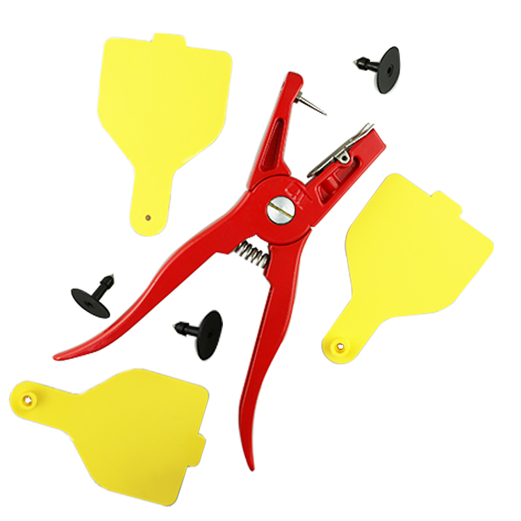 animal ear tag with applicator for cattle cow sheep goat pig livestock animals
