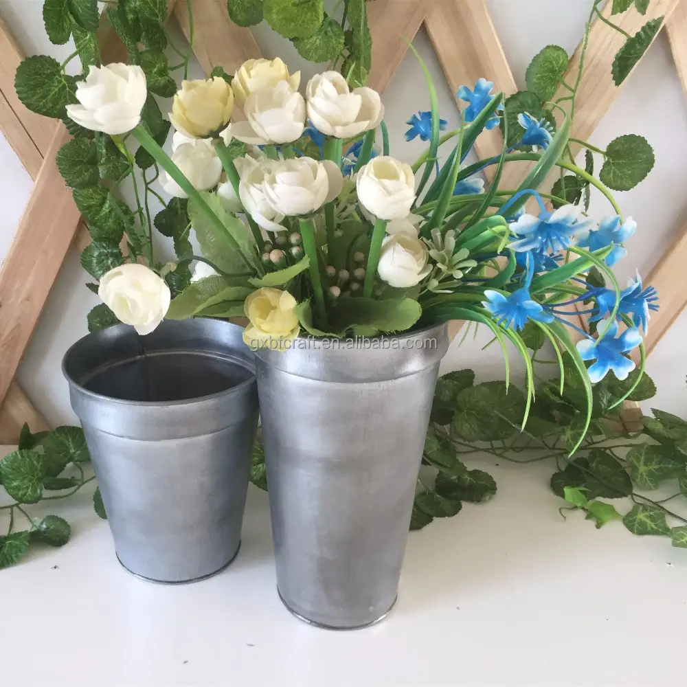 Klasik alüminyum bahçe saksıları yuvarlak çiçek kutusu satış çevrimiçi