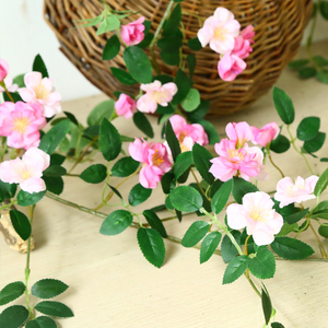 Guirlande de vignes à fleurs avec roses pivoine et rose du désert plantes artificielles à vendre belle pivoine rose feuille fleur vigne - Product Image 2