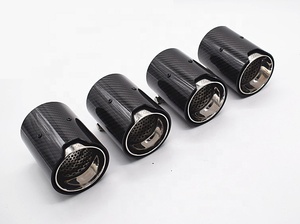 4 pièces/ensemble <span class=keywords><strong>M2</strong></span> M3 M4 M5 Embout d'échappement Embout de silencieux Acier inoxydable Fibre de carbone Style MP pour BMW - Product Image 2