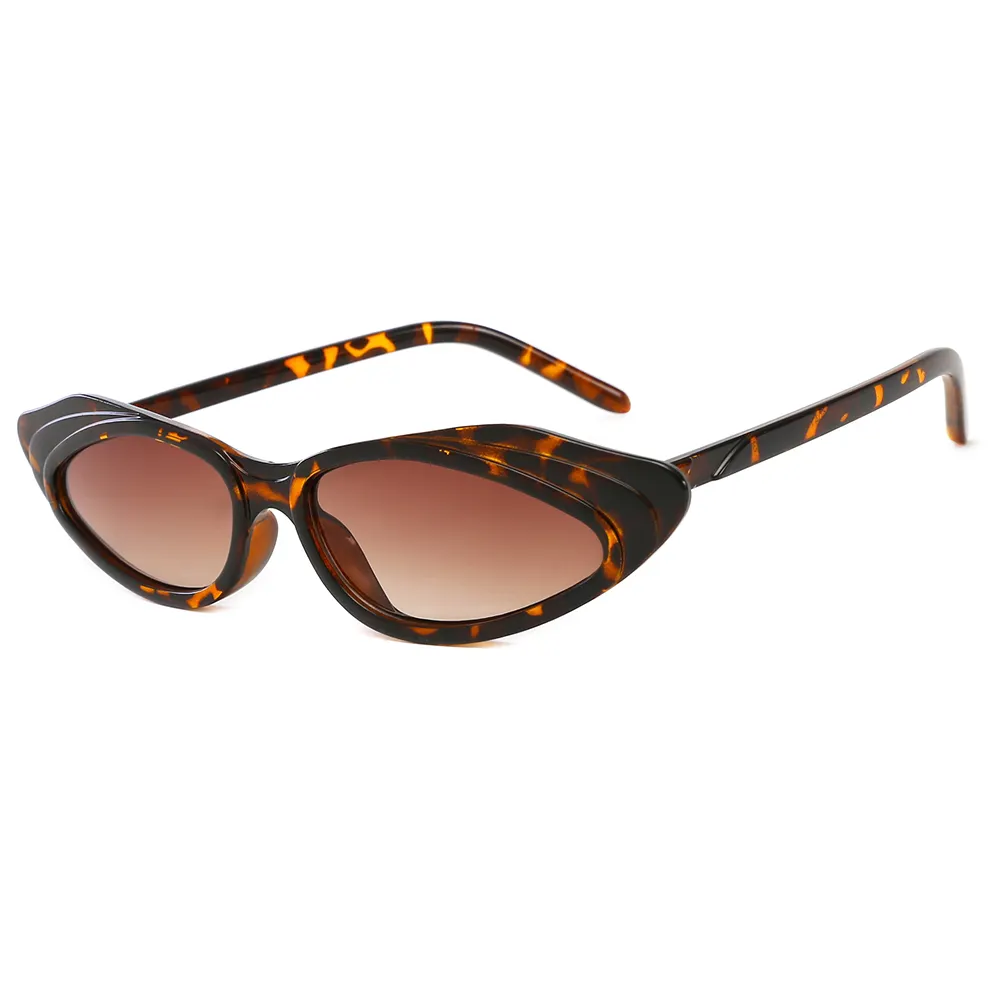 24737 Superhot Colorful Frame Cateye Candy women sun glasses Plastic Leopard Small lens 2019 Fashion sunglasses