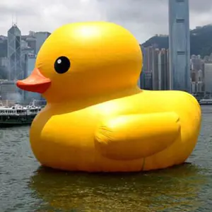 Guangzhou fabricage grote gele eend mascotte giant opblaasbare rubber duck
