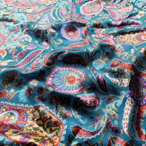Tissu en mousseline de soie imprimée et brûlée, Viscose, nouvelle collection - Product Image 1