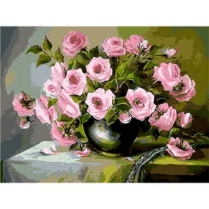 Europe Flowers DIY Painting By Numbers Acrylic Paint By Numbers HandPainted Oil Painting On Canvas For Home Decor Wall Art