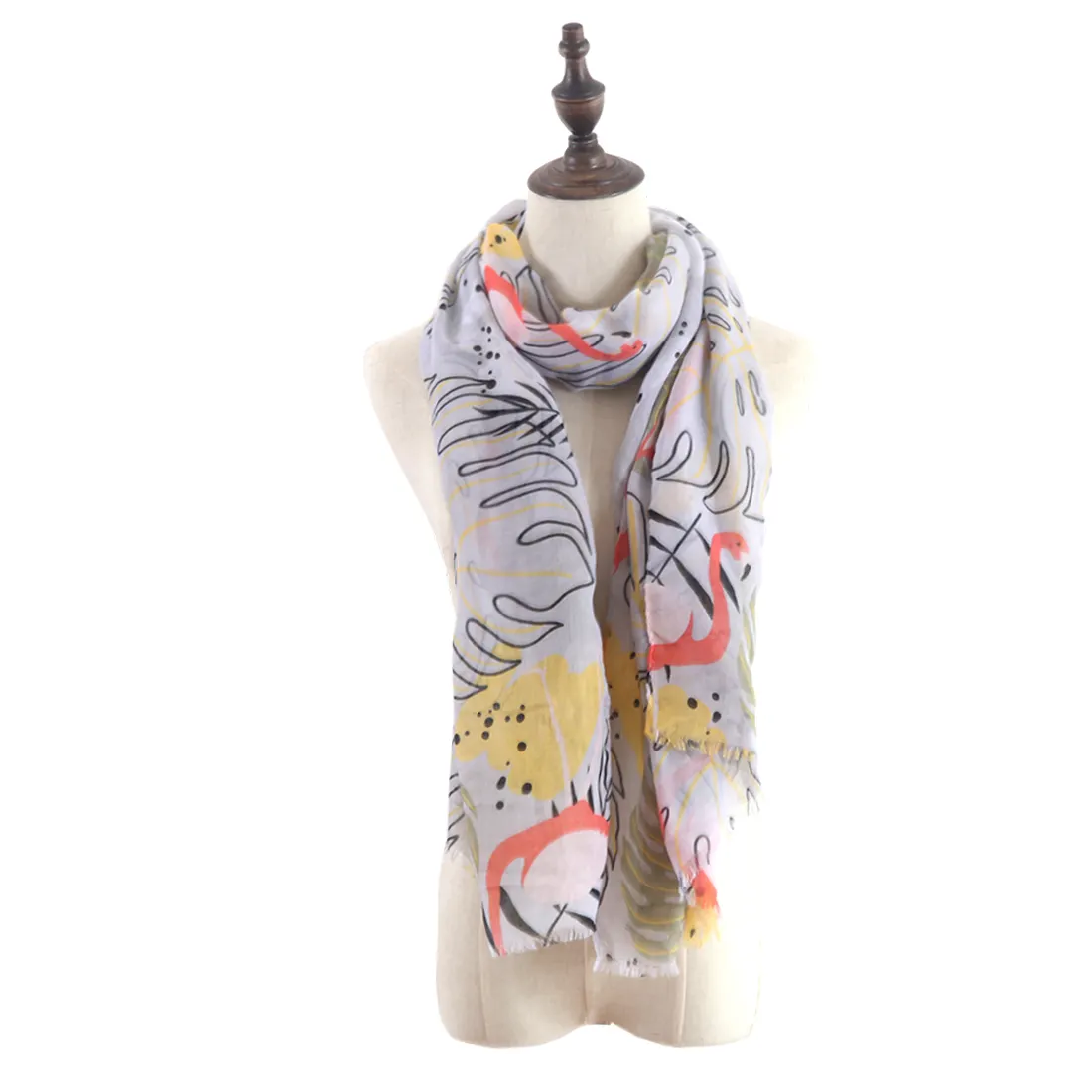 Высокая мода на заказ вуаль печатных закрученный женский полиэфирный шарф