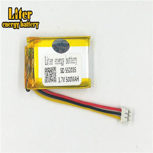 Штекер <span class=keywords><strong>2</strong></span>,0-3 P 3,7 V 552035 500 mah литий-полимерная батарея перезаряжаемая lipo батарея для устройств bluetooth, скейтборд, игровой плеер - Product Image 2