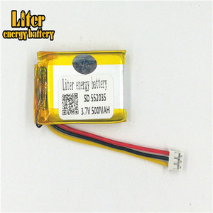 Plug 2,0-3 P 3,7 V 552035 V 500 mAh lithium polymer battery rechargeable LiPo battery for Bluetooth devices, skateboard, game player - Product Image 2