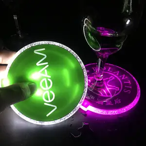 news design led down light wine bottle coaster