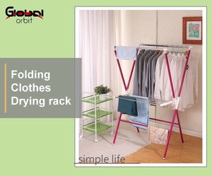 Porte-vêtements réglable à double niveau en acier inoxydable avec tiroir de rangement, séchoir mobile en fer et plastique, élégant, pratique, blanc, pour la maison - Product Image 5