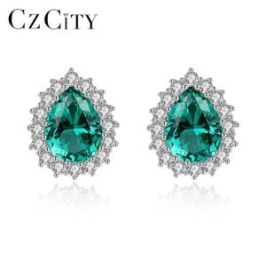 CZCITY Nuovi <span class=keywords><strong>Orecchini</strong></span> a Lobo di Lusso con Pietre Preziose in <span class=keywords><strong>Argento</strong></span> Sterling <span class=keywords><strong>925</strong></span> Alta Gioielleria da Donna a Goccia d'Acqua Regalo per Ragazza all'Ingrosso - Product Image 1