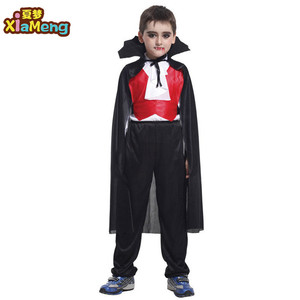 Niños de halloween cosplay niños vampiro Conde traje para niños negro tulle partido capa ropa - Product Image 5