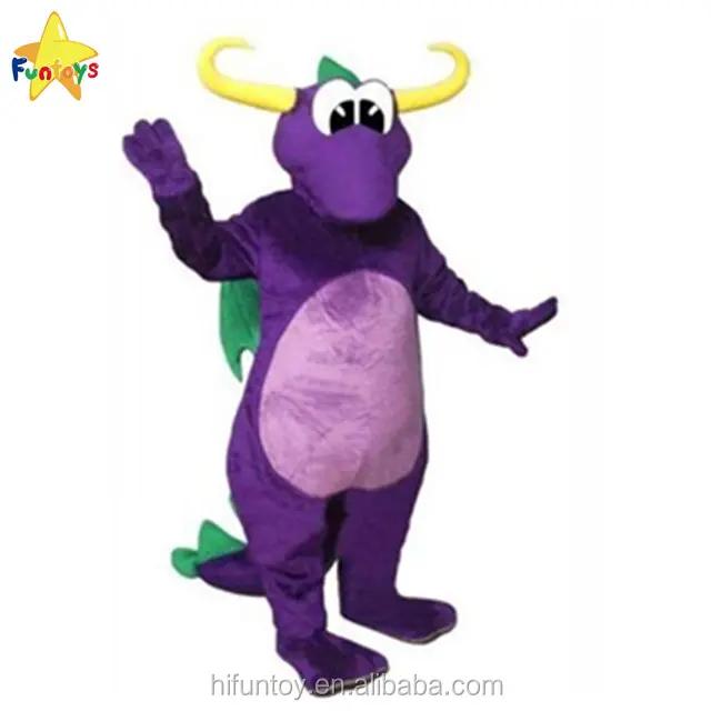 Funtoys-Disfraz de la mascota del dragón, traje de dragón morado