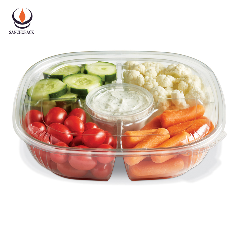 Одноразовый пищевой контейнер pp с разделителем на вынос