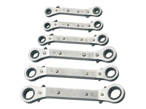 Quality Flat Reversible <strong>Ring</strong> Ratchet Wrench <strong>Spanner</strong> <strong>Set</strong> 6-19mm Hand Tool Kit - Product Image 4